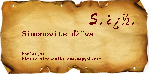 Simonovits Éva névjegykártya