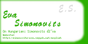 eva simonovits business card